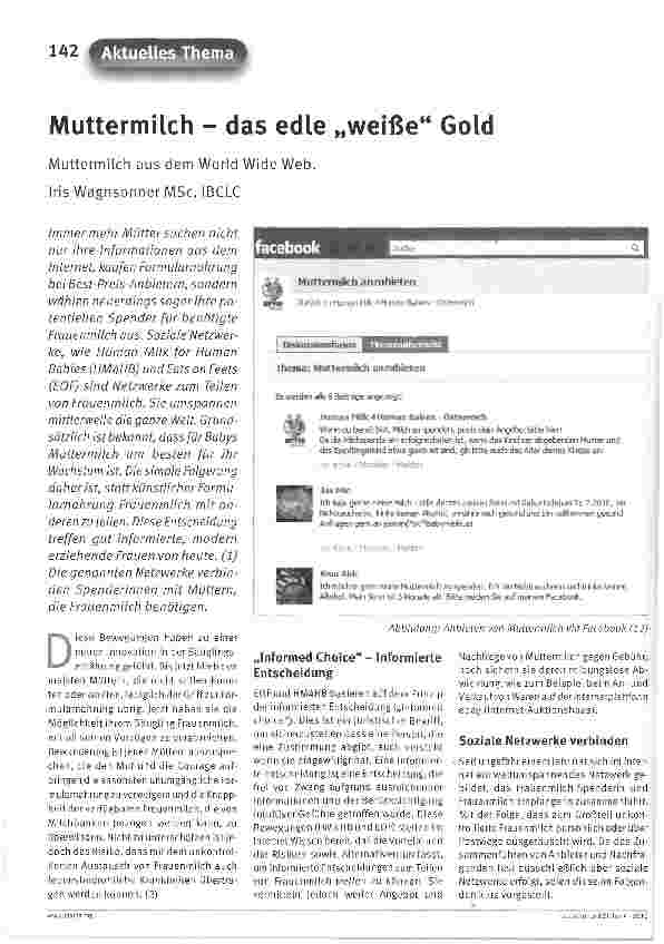 Vorschauseite 1: Muttermilch - das edle „weiße Gold