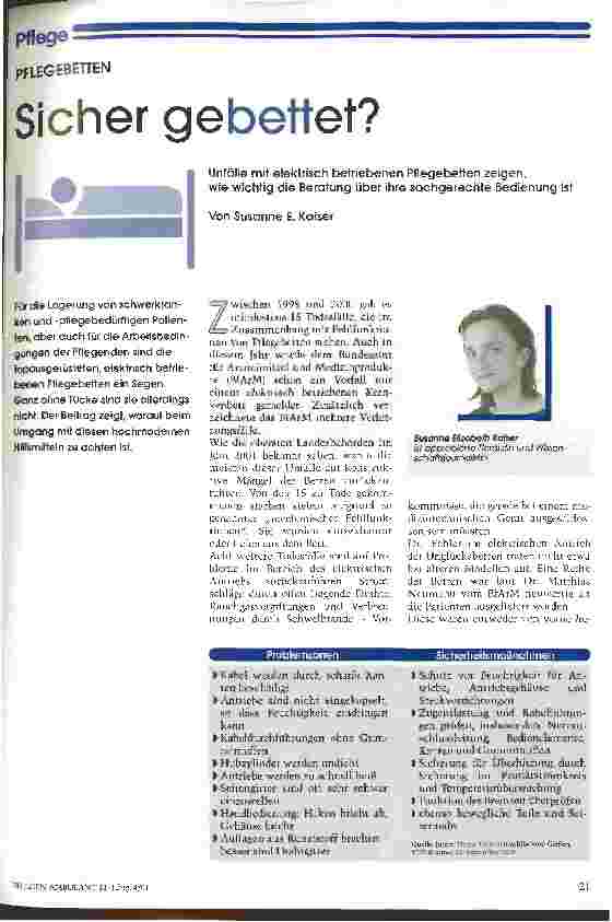 Vorschauseite 1: Sicher gebettet?