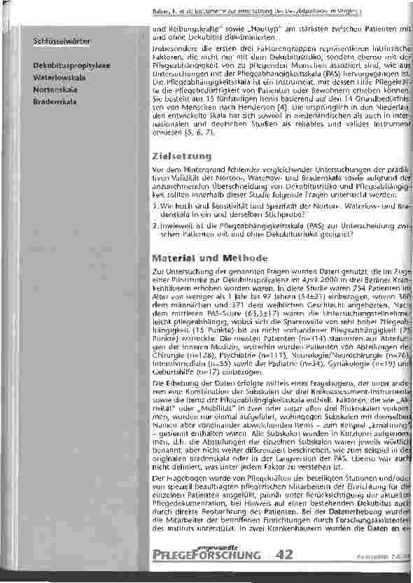 Vorschauseite 2: Instrumente zur Einschätzung des Dekubitusrisikos im Vergleich