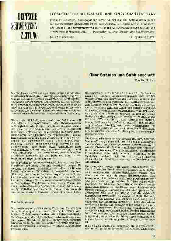 Vorschauseite 1: Über Strahlen und Strahlenschutz