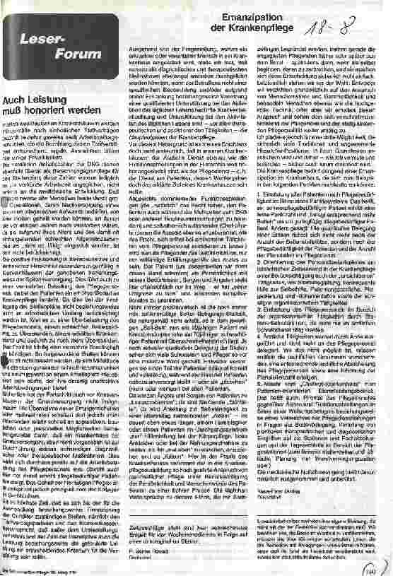 Vorschauseite 1: Emanzipation der Krankenpflege