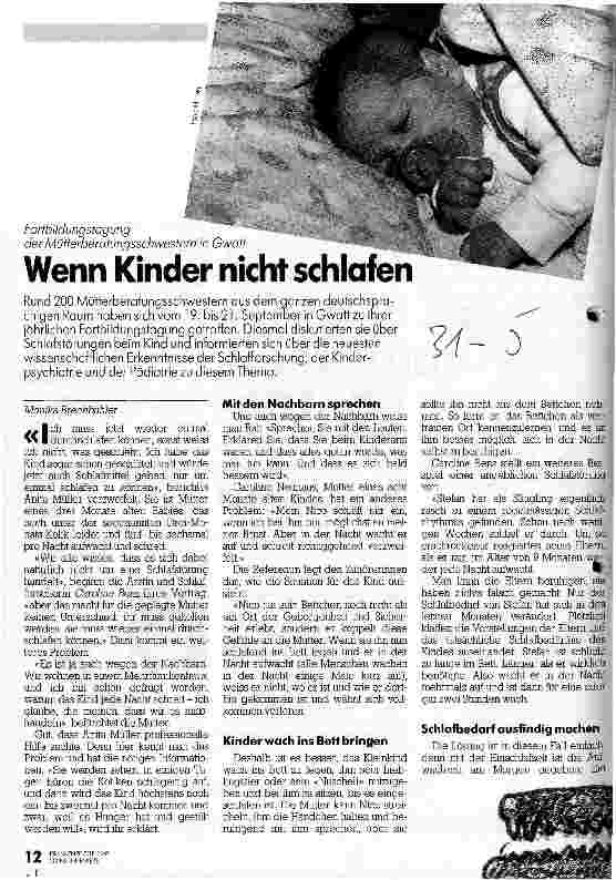 Vorschauseite 1: Wenn Kinder nicht schlafen