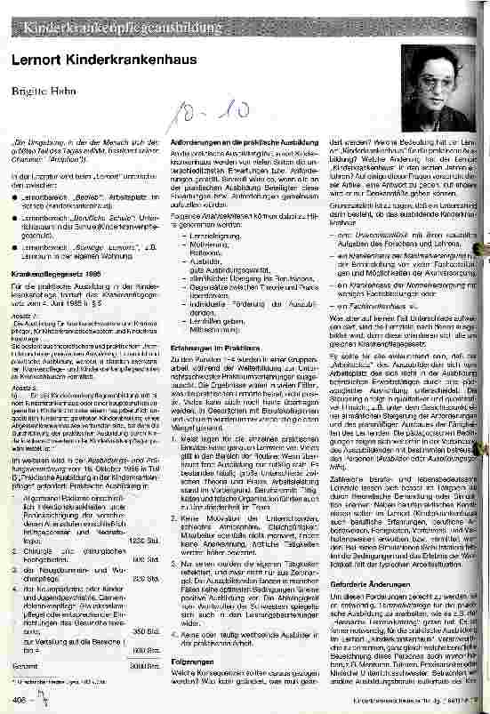 Vorschauseite 1: Lernort Kinderkrankenhaus