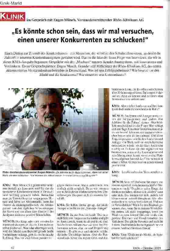 Vorschauseite 1: Es könnte schon sein, dass wir mal versuchen, einen unserer Konkurrenten zu schlucken!