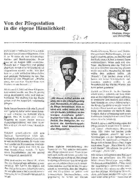 Vorschauseite 1: Von der Pflegestation in die eigene Häuslichkeit