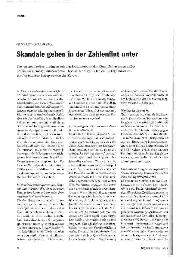 Vorschauseite 1: Skandale gehen in der Zahlenflut unter
