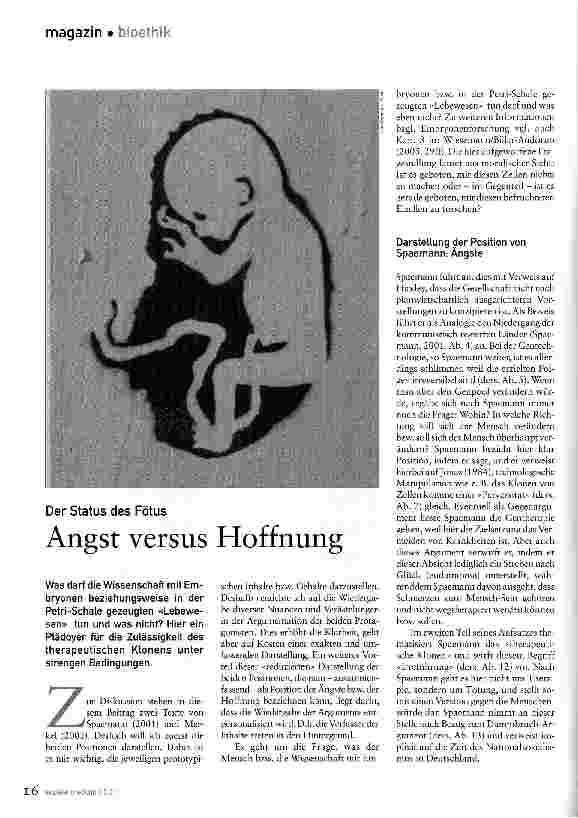 Vorschauseite 1: Der Status des FötusAngst versus Hoffnung