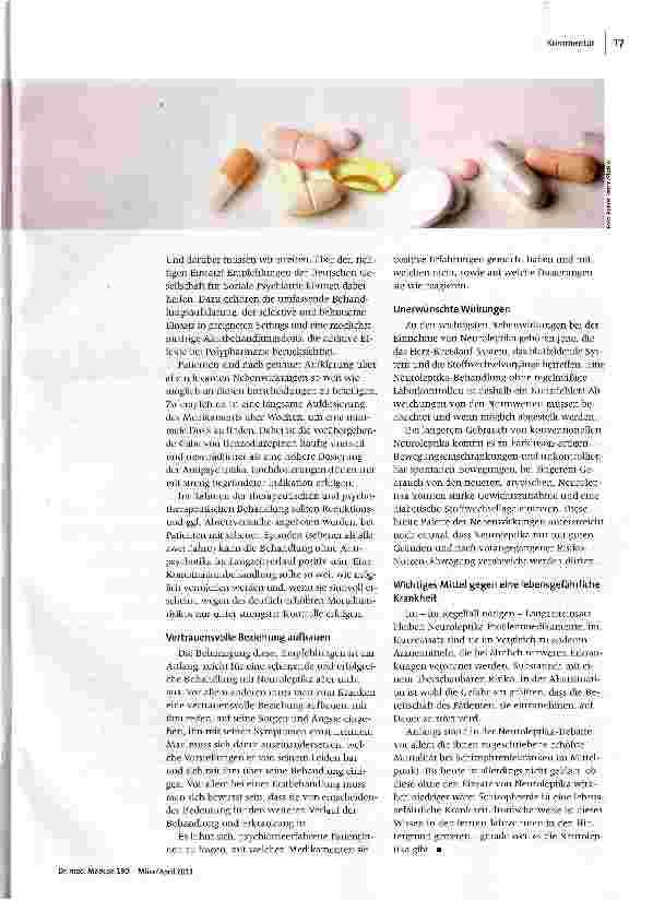 Vorschauseite 2: Die Realität des MachbarenÜber den richtigen Einsatz von Neuroleptika bei Schizophrenie