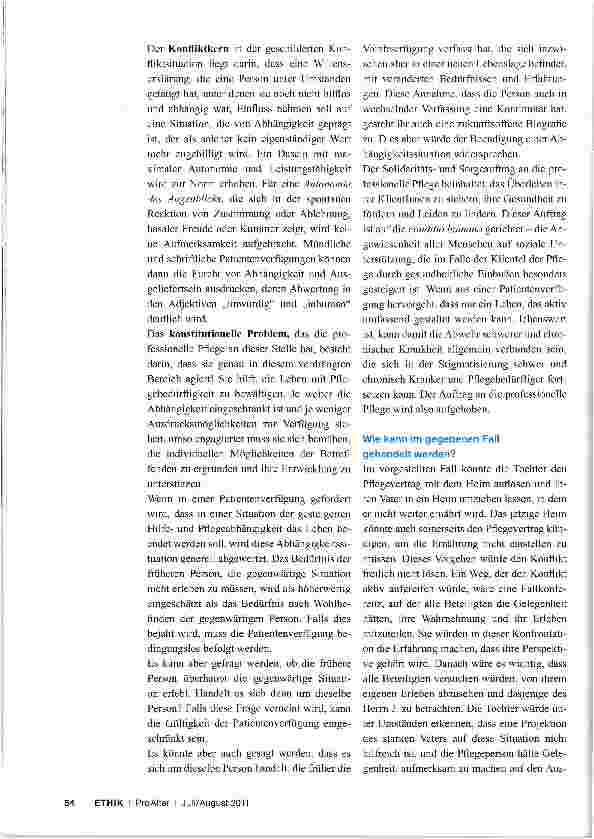 Vorschauseite 3: Not der Pflegenden Patientenverfügungen, die Hilfeund Pflegebedürftigkeit zurückweisen