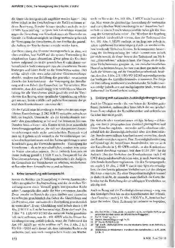 Vorschauseite 3: Die Neuregelung des § 69 Abs. 2 SGB V - Weg frei für mehr Wettbewerb auf dem Versorgungsmarkt?