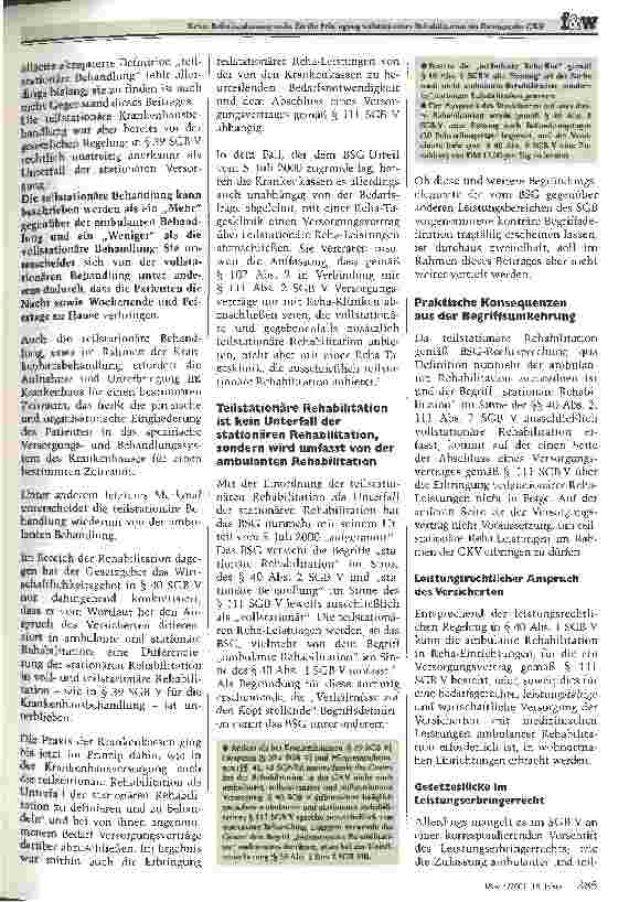 Vorschauseite 2: Keine Bedarfszulassung mehr für die Erbringung teilstationärer Rehabilitation