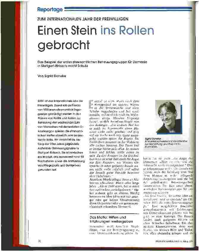 Vorschauseite 1: Einen Stein ins Rollen gebracht