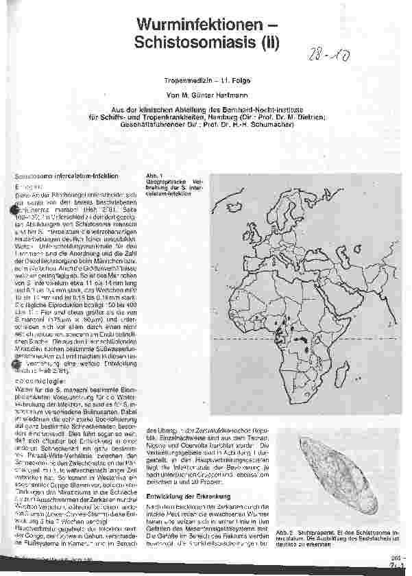 Vorschauseite 1: Wurminfektionen - Schistosomiasis