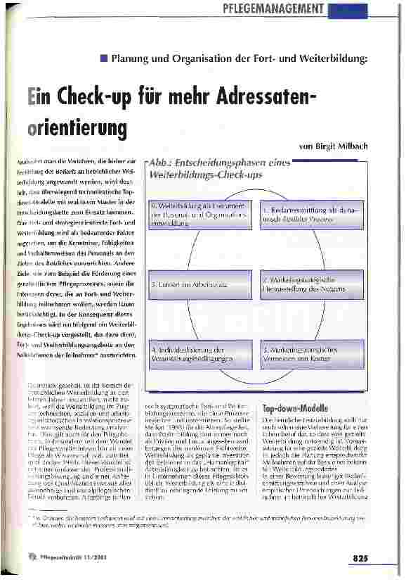 Vorschauseite 1: Ein Check-up für mehr Adressaten-orientierung