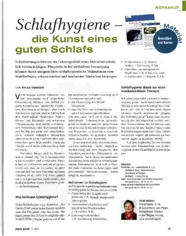 Vorschauseite 1: Schlafhygiene - die Kunst eines guten Schlafs