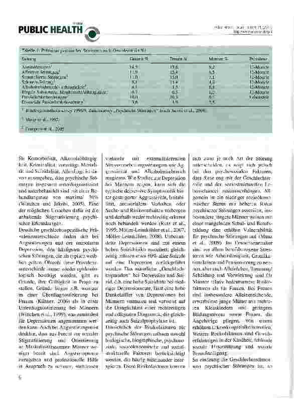 Vorschauseite 2: Geschlecht und psychische Störungen