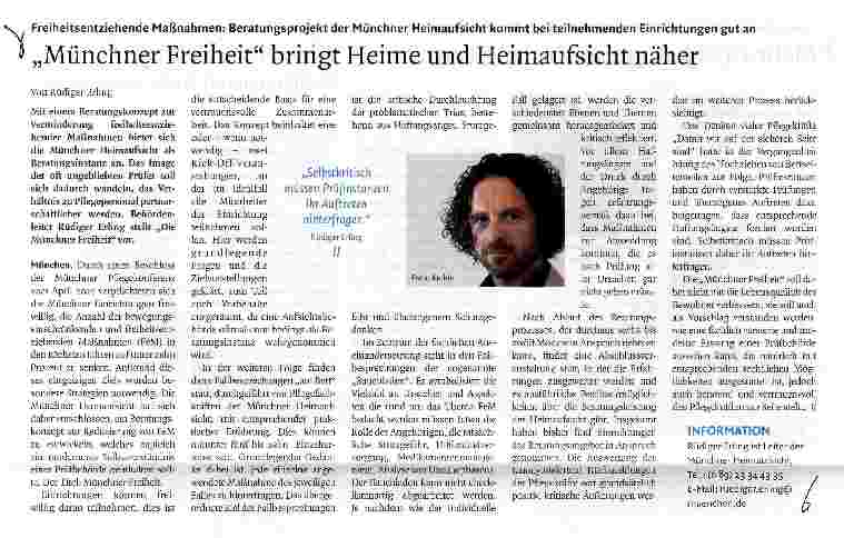 Vorschauseite 1: Münchner Freiheit bringt Heime und Heimaufsicht näher
