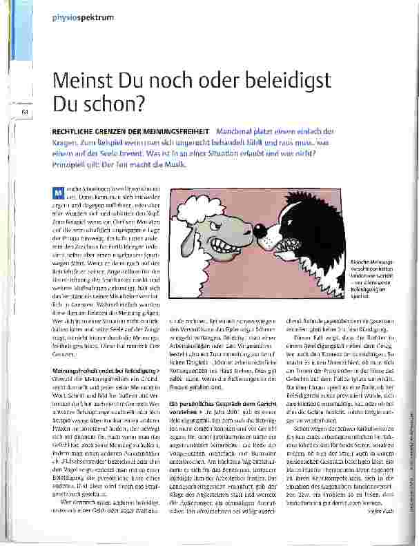 Vorschauseite 1: Meinst Du noch oder beleidigst Du schon?