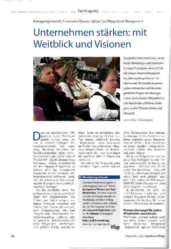 Vorschauseite 1: Unternehmen stärken: mit Weitblick und Visionen