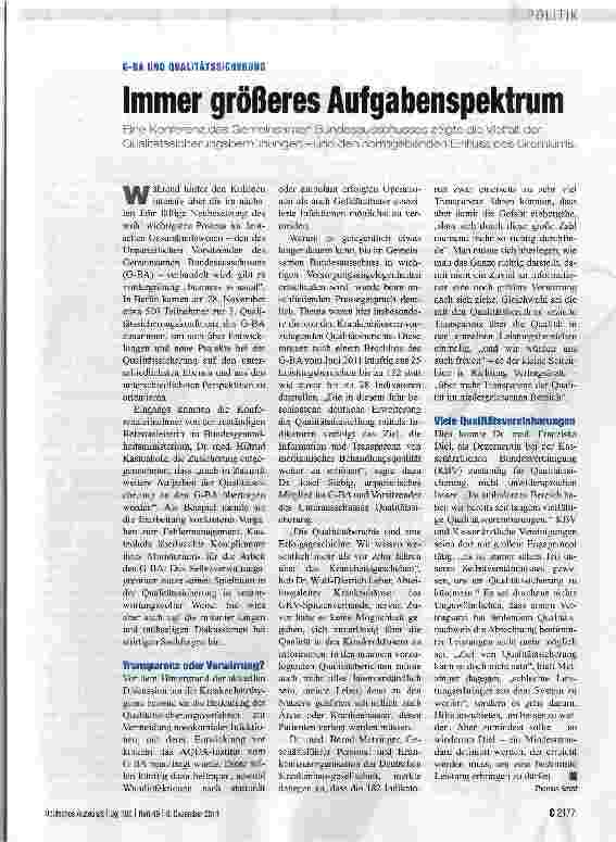 Vorschauseite 1: Immer größeres Aufgabenspektrum