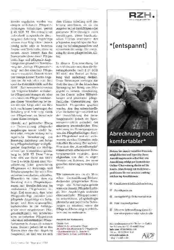 Vorschauseite 2: Beratung und Anleitung als Regelleistung verankern