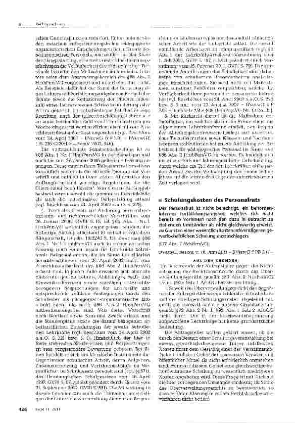 Vorschauseite 1: Schulungskosten des Personalrats