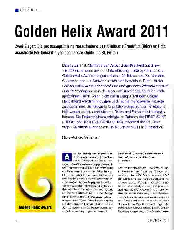 Vorschauseite 1: Golden Helix Award 2011