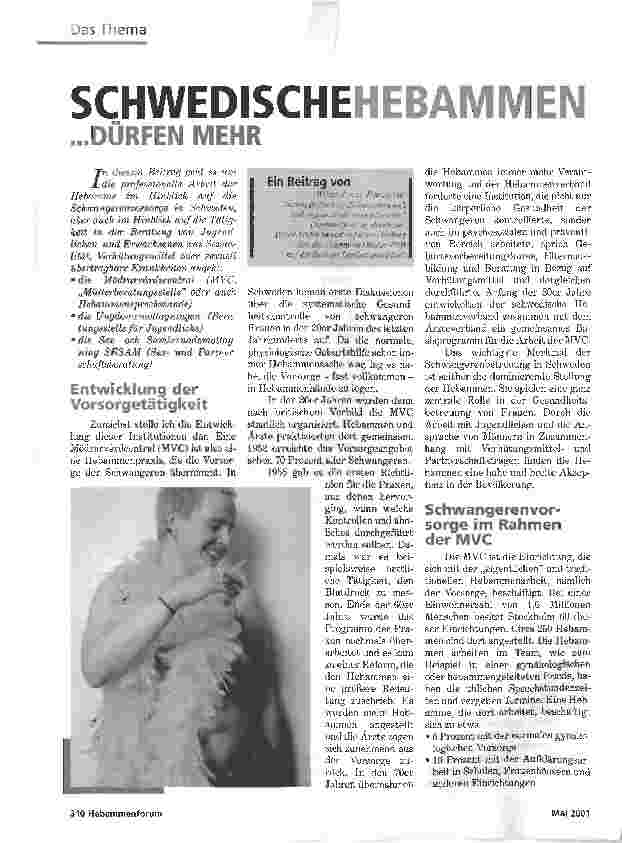 Vorschauseite 1: SCHWEDISCHEHE HEBAMMEN...DÜRFEN MEHR