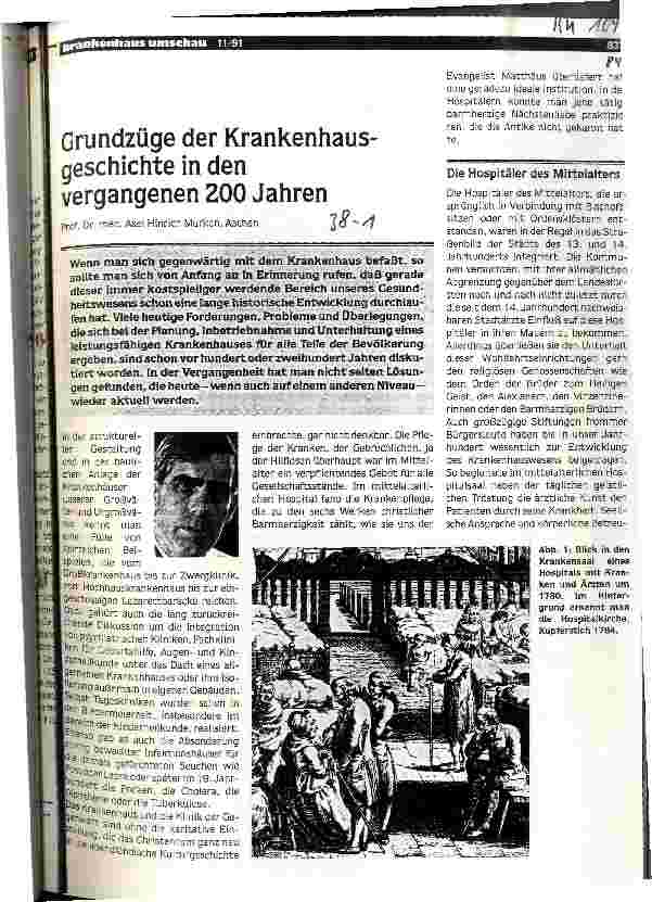 Vorschauseite 1: Grundzüge der Krankenhausgeschichte in den vergangenen 200 Jahren