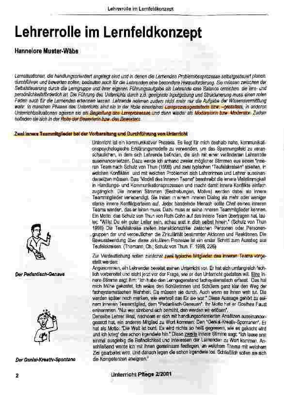 Vorschauseite 1: Lehrerrolle im Lernfeldkonzept