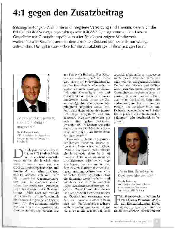 Vorschauseite 1: 4:1 gegen den Zusatzbeitrag