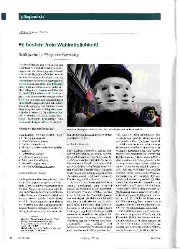 Vorschauseite 1: Es besteht freie Wahlmöglichkeit! Gefühlsarbeit in Pflege und Betreuung