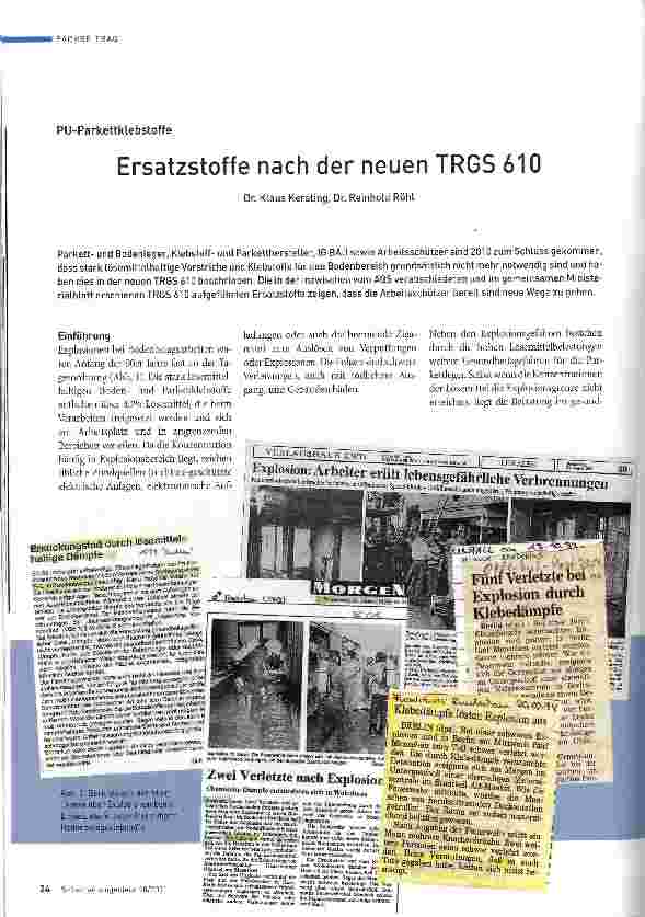 Vorschauseite 1: Ersatzstoffe nach der neuen TRGS 610