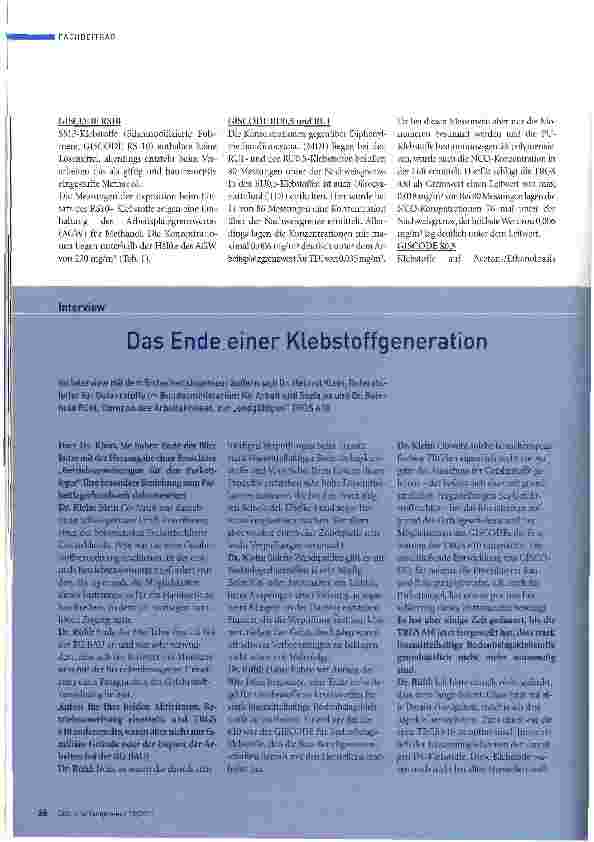 Vorschauseite 3: Ersatzstoffe nach der neuen TRGS 610