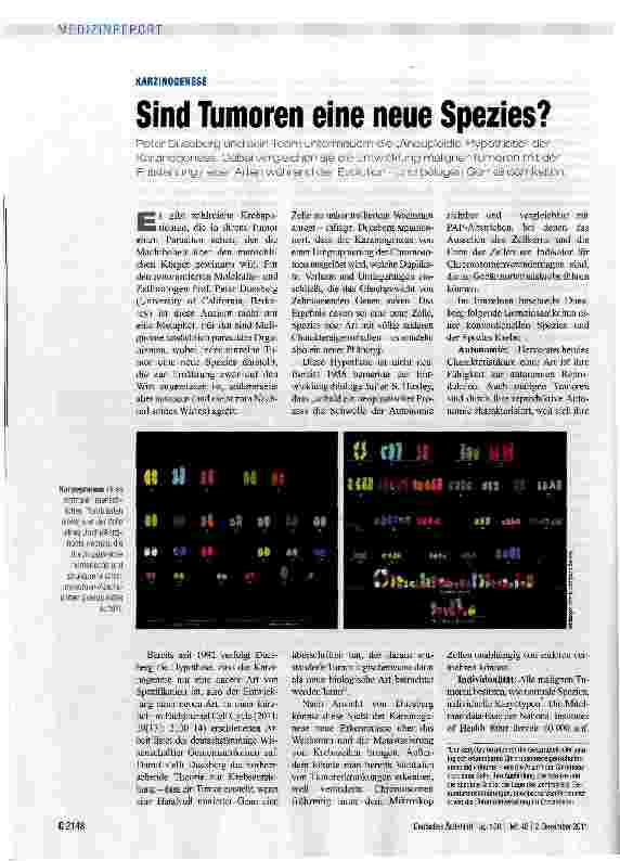 Vorschauseite 1: Sind Tumoren eine neue Spezies?