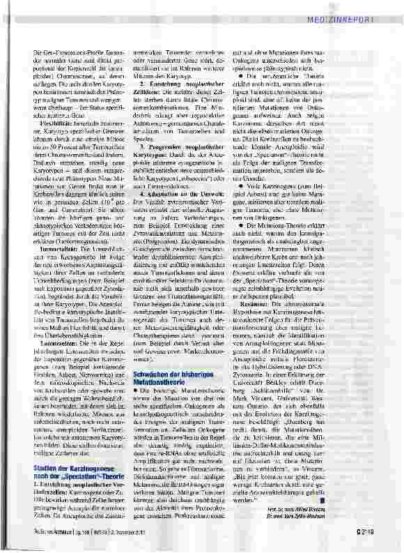 Vorschauseite 2: Sind Tumoren eine neue Spezies?
