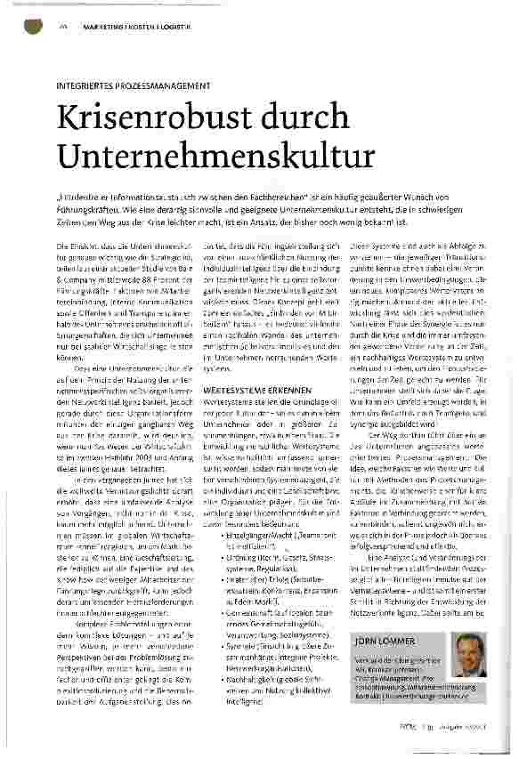Vorschauseite 1: Krisenrobust durch Unternehmenskultur