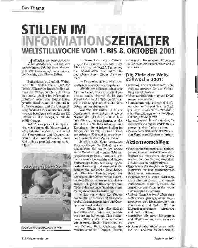 Vorschauseite 1: STILLEN IM INFORMATIONSZEITALTER