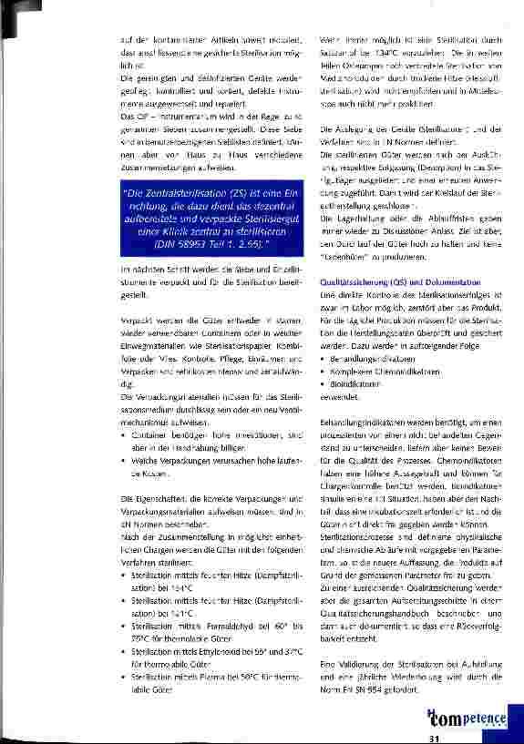 Vorschauseite 2: Die Zentrale Sterilgutversorgungsabteilung - es geht auch um die Rechte der Patienten
