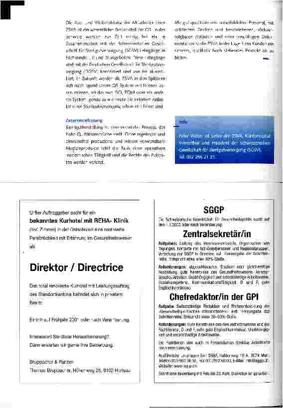 Vorschauseite 3: Die Zentrale Sterilgutversorgungsabteilung - es geht auch um die Rechte der Patienten