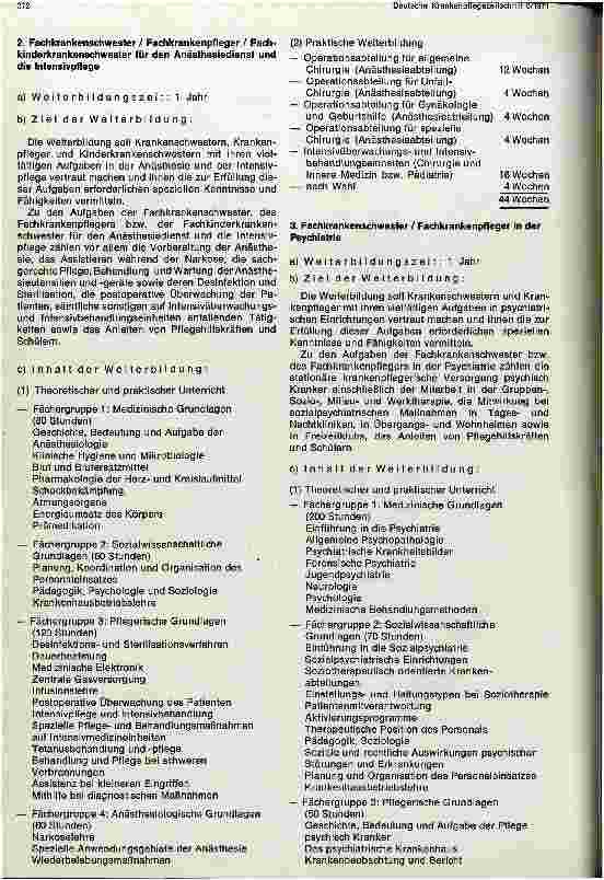 Vorschauseite 3: Weiterbildung zur Fachkrankenschwester zum Fachkrankenpfleger/ zur Fachkinderkrankenschwester