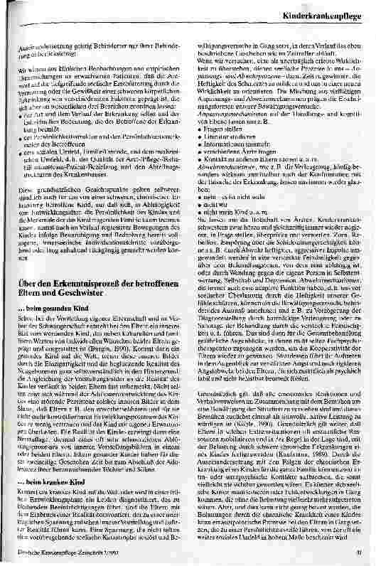 Vorschauseite 2: Die Bedeutung chronischen Krankseins für das Kind und seine Familie
