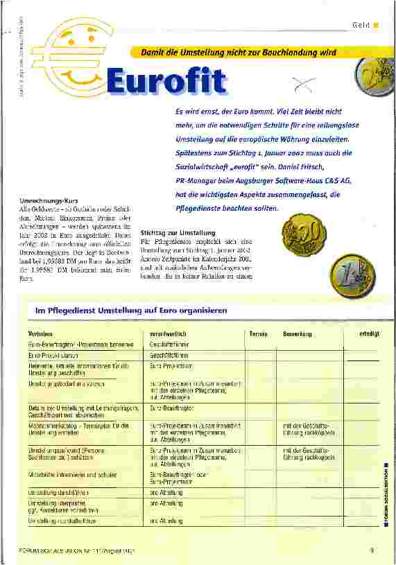 Vorschauseite 1: Eurofit Damit die Umstellung nicht zur Bauchlandung wird