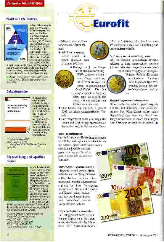 Vorschauseite 2: Eurofit Damit die Umstellung nicht zur Bauchlandung wird
