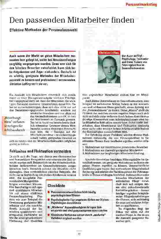 Vorschauseite 1: Den passenden Mitarbeiter finden