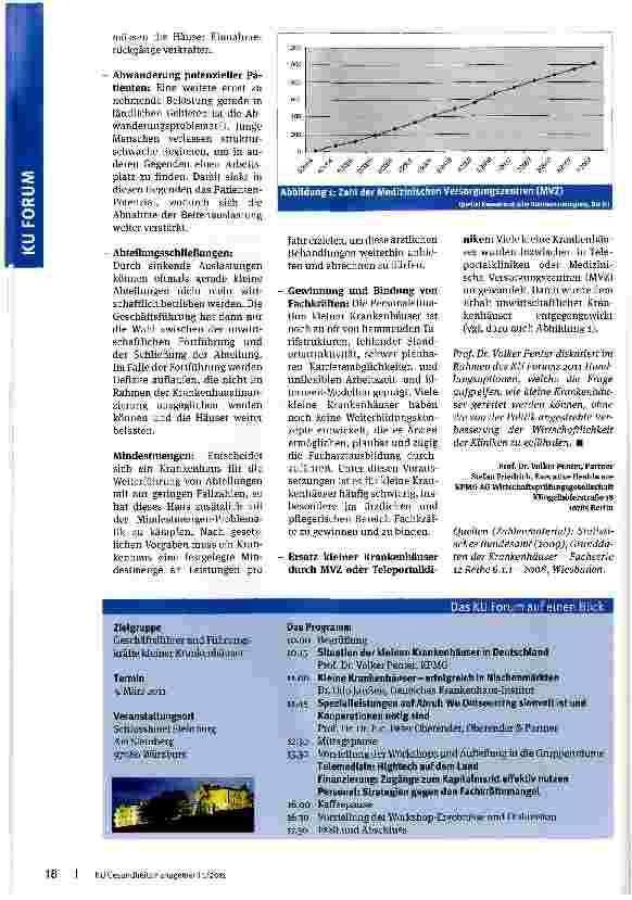 Vorschauseite 2: Situation der kleinen KrankenhäuserChancen, Risiken und Handlungsoptionen