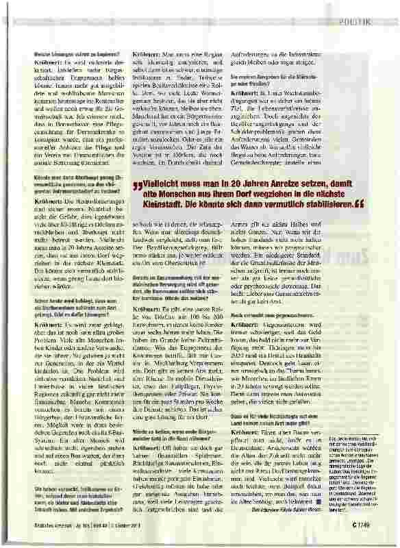 Vorschauseite 2: „Lieber eine Gemeindeschwester als gar kein Arzt