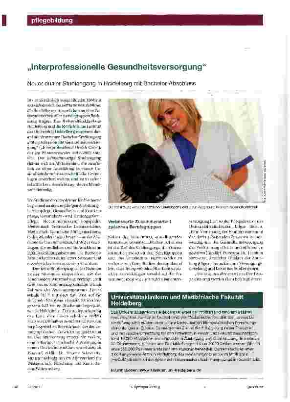 Vorschauseite 1: „Interprofessionelle Gesundheitsversorgung
