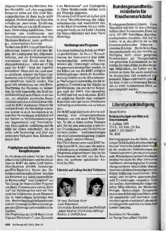 Vorschauseite 3: Die Knochenmarktransplantation im Kindesalter - Aufgaben der Kinderkrankenschwester