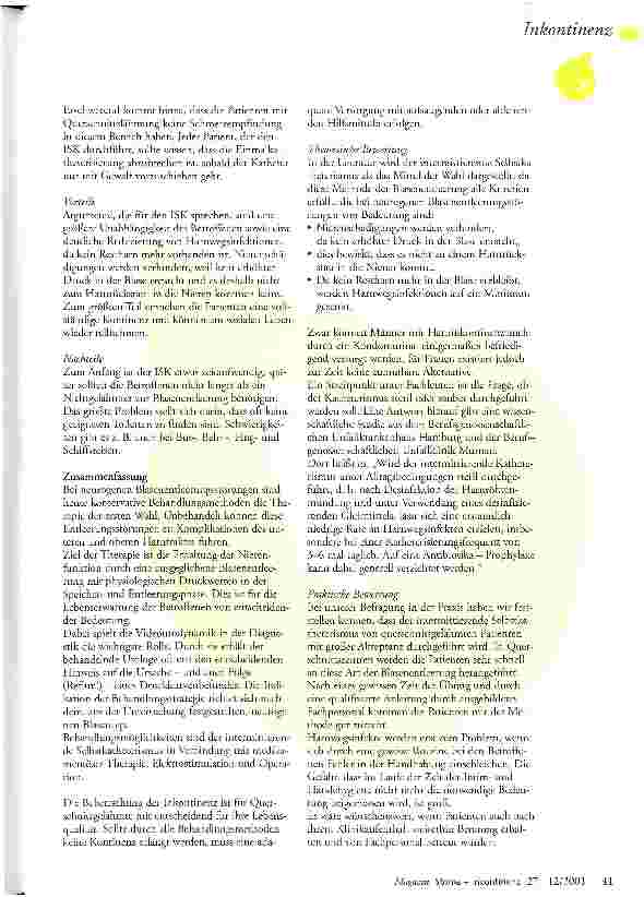 Vorschauseite 5: Neurogene Blase und ISK